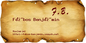 Fábos Benjámin névjegykártya