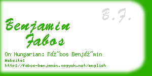 benjamin fabos business card